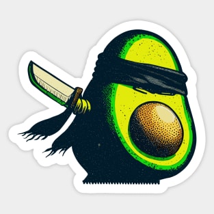 Retro avocado ninja Sticker